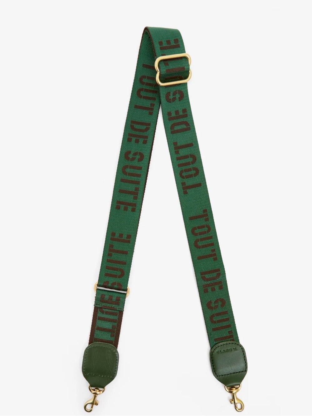 Clare V Adjustable Crossbody Strap NWT $125 Evergreen/Chocolate
